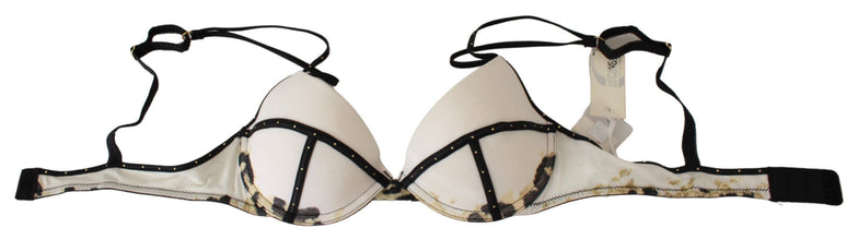 White Polyester Spandex Push Up Bra Underwear Just Cavalli