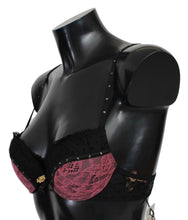 Black Pink Lace Push Up Bra Underwear Roberto Cavalli