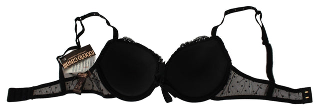 Black Pink Lace Push Up Bra Underwear Roberto Cavalli
