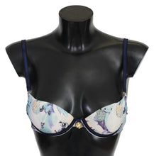 Blue Printed Nylon Reggiseno Bra Underwear Roberto Cavalli