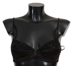 Brown Sequined Balconcino Bra Underwear Ermanno Scervino