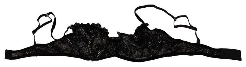 Black Mesh Balconcino Bra Nylon  Underwear Ermanno Scervino