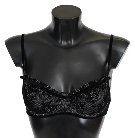 Black Mesh Balconcino Bra Nylon  Underwear Ermanno Scervino