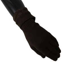 Brown Wool Knitted One Size Wrist Length Gloves Costume National