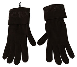 Brown Wool Knitted One Size Wrist Length Gloves Costume National