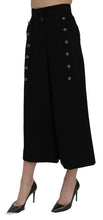 Black High Waist Wide Leg Cropped Pants Dolce & Gabbana