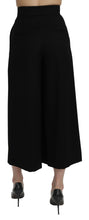 Black High Waist Wide Leg Cropped Pants Dolce & Gabbana