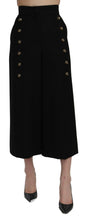 Black High Waist Wide Leg Cropped Pants Dolce & Gabbana