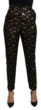 Black Gold Brocade High Waist Pants Dolce & Gabbana