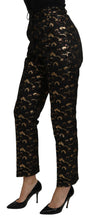 Black Gold Brocade High Waist Pants Dolce & Gabbana