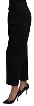 Black High Waist Cropped Cotton Stretch Pants Dolce & Gabbana