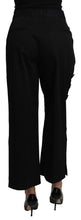 Black High Waist Cropped Cotton Stretch Pants Dolce & Gabbana