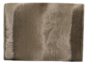 Beige Velvet Floral Leather Men Document Briefcase Dolce & Gabbana