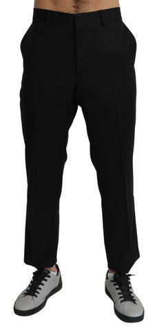 Black Cotton Wool Formal Dress Pants Dolce & Gabbana