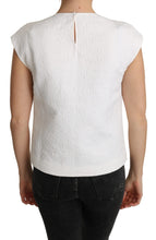White Floral Brocade Blouse Cotton Top Dolce & Gabbana