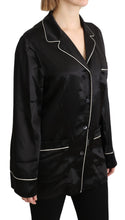 Black Shirt Silk Stretch Top Blouse Dolce & Gabbana