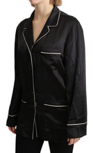 Black Shirt Silk Stretch Top Blouse Dolce & Gabbana