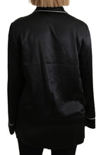 Black Shirt Silk Stretch Top Blouse Dolce & Gabbana