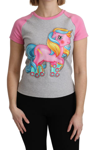 Gray and pink Cotton T-shirt My Little Pony Top Moschino