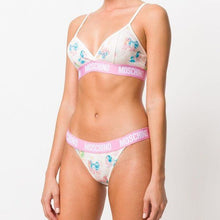 White My Little Pony Bra Briefs Set Two Piece Bikini Moschino