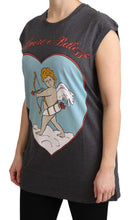 Gray Cotton L' Amore Top Tank T-shirt Dolce & Gabbana