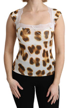White Brown Camisole Underwear Blouse Roberto Cavalli