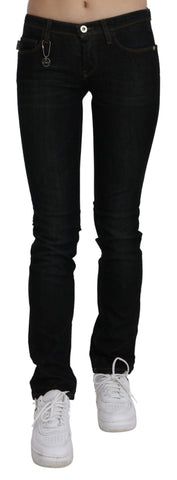Black Mid Waist Skinny Denim Cotton Jeans Costume National