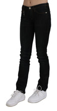 Black Mid Waist Skinny Denim Cotton Jeans Costume National