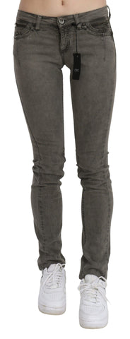 Gray Low Waist Skinny Denim Cotton Jeans Costume National