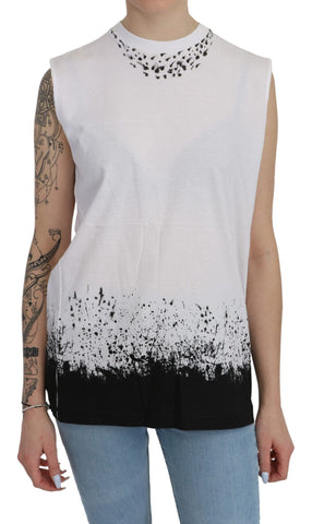 White Sleeveless T-shirt Tank Cotton Top Dsquared²