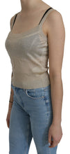 Beige Sleeveless Spaghetti Strap Tank See Through Top BYBLOS