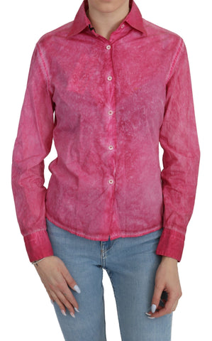 Pink Collared Long Sleeve Shirt Blouse Top Ermanno Scervino
