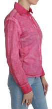 Pink Collared Long Sleeve Shirt Blouse Top Ermanno Scervino