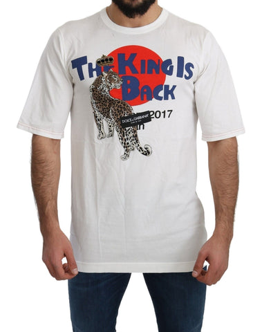 White Leopard Royal Top T-shirt Dolce & Gabbana