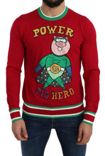 Red Wool Silk Pig of the Year Sweater Dolce & Gabbana