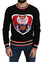 Black Cashmere Pig of the Year Pullover Sweater Dolce & Gabbana
