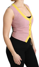 Pink Sleeveless Waistcoat Vest Cotton Top Dolce & Gabbana