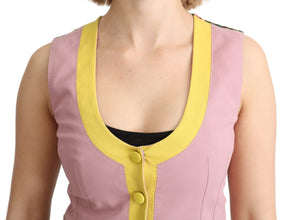 Pink Sleeveless Waistcoat Vest Cotton Top Dolce & Gabbana