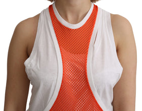 Orange White Crewneck Sleeveless Tank T-shirt Dress Top Dsquared²