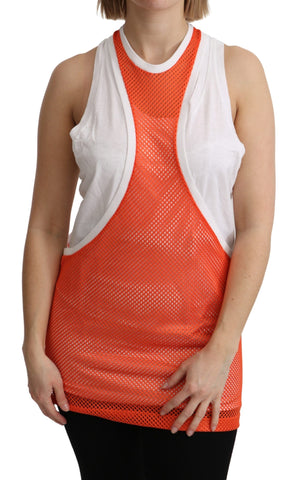 Orange White Crewneck Sleeveless Tank T-shirt Dress Top Dsquared²