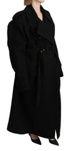 Virgin Wool Black Blazer Trenchcoat Jacket Dolce & Gabbana