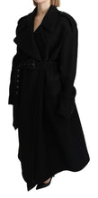 Virgin Wool Black Blazer Trenchcoat Jacket Dolce & Gabbana