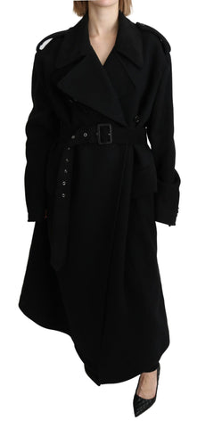 Virgin Wool Black Blazer Trenchcoat Jacket Dolce & Gabbana