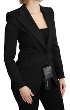 Black Brocade Single Breasted Blazer Jacket Dolce & Gabbana