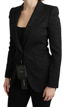 Black Brocade Single Breasted Blazer Jacket Dolce & Gabbana
