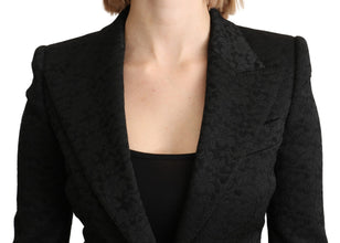 Black Brocade Single Breasted Blazer Jacket Dolce & Gabbana