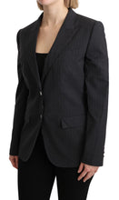 Gray Single Breasted Blazer Cotton Jacket Dolce & Gabbana