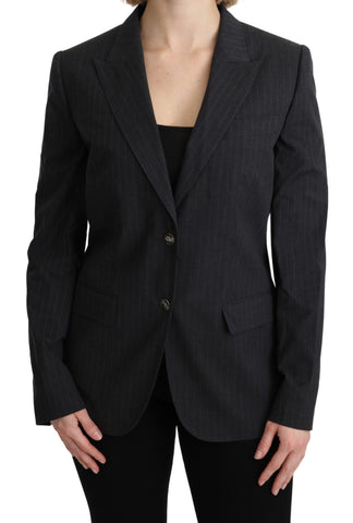 Gray Single Breasted Blazer Cotton Jacket Dolce & Gabbana