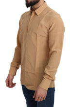 Yellow 100% Silk GOLD Top Slim Shirt Dolce & Gabbana