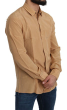 Yellow 100% Silk GOLD Top Slim Shirt Dolce & Gabbana